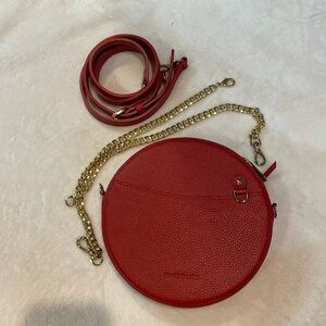 Bandolier leather round bag Leah